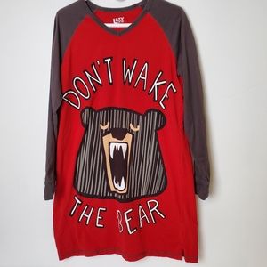 Lazy One Cotton Nightshirt Bear Logo